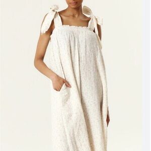 NOTHING FITS BUT Floral Muslin Jumpsuit in Peach Rose